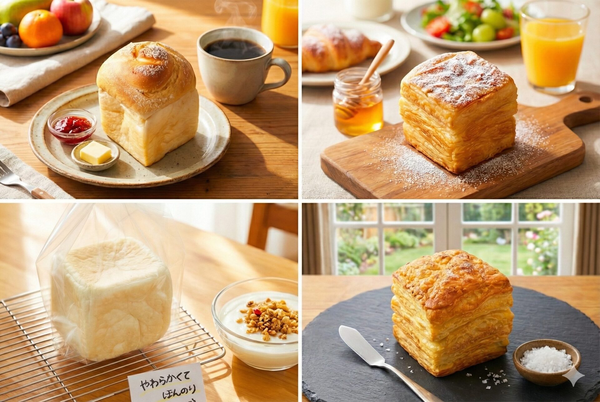 「朝食用キューブパンセット(プレーン)|1日の始まりが楽しみになる~ 生地自慢のセット」(4種9個いり)